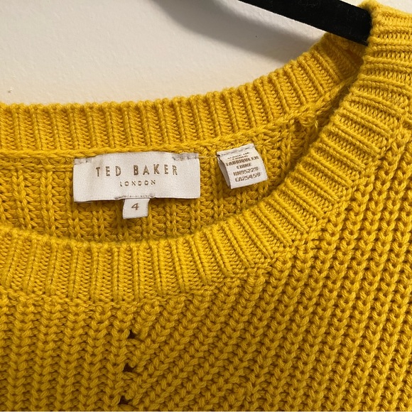 Ted Baker Hendrik Knit Crewneck Sweater in Yellow, Size 4 (Large) - Picture 14 of 16